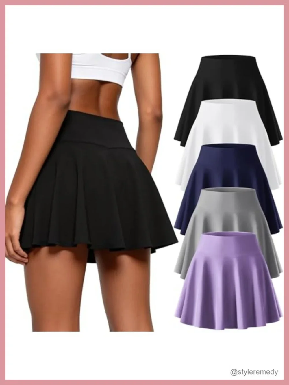 Pleated High Waist Skorts with Pockets - Athletic Tennis Golf Pickleball Skirt